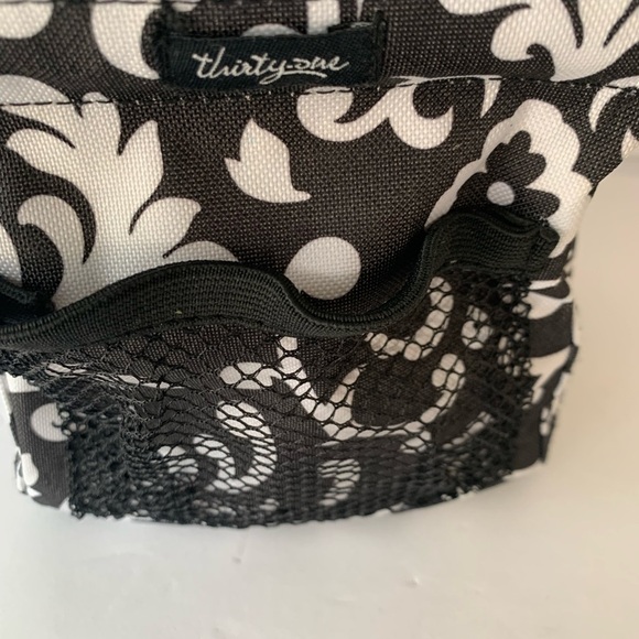 Thirty-One Black and White Patterned Small Tote Bag 7 1/2” x 7 1/2” - Picture 3 of 8